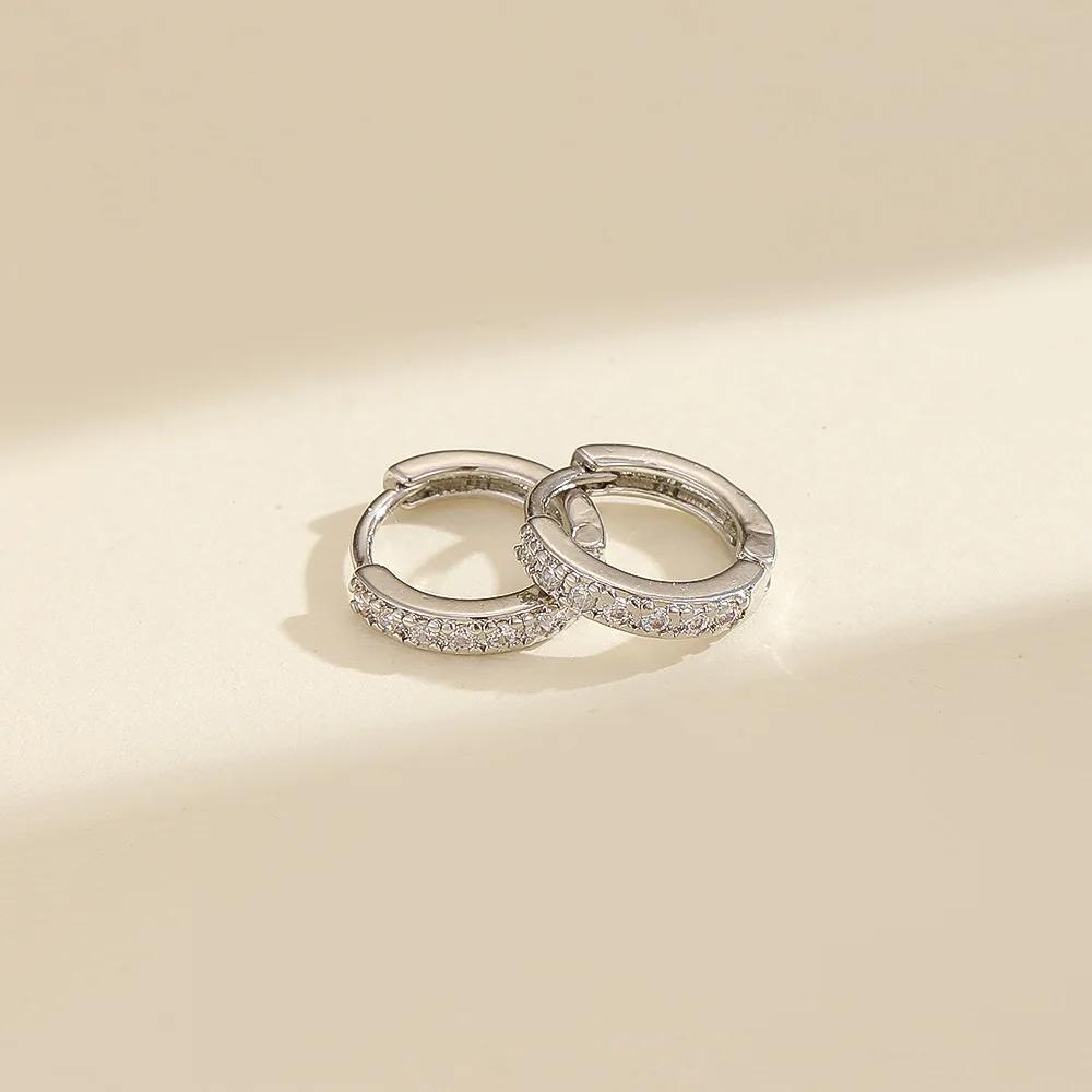 1 пара минималистичных серег-колец с камнями CZ для женщин, маленькие серьги-пирсинги золотого цвета, модные повседневные украшения для вечеринок для девушек