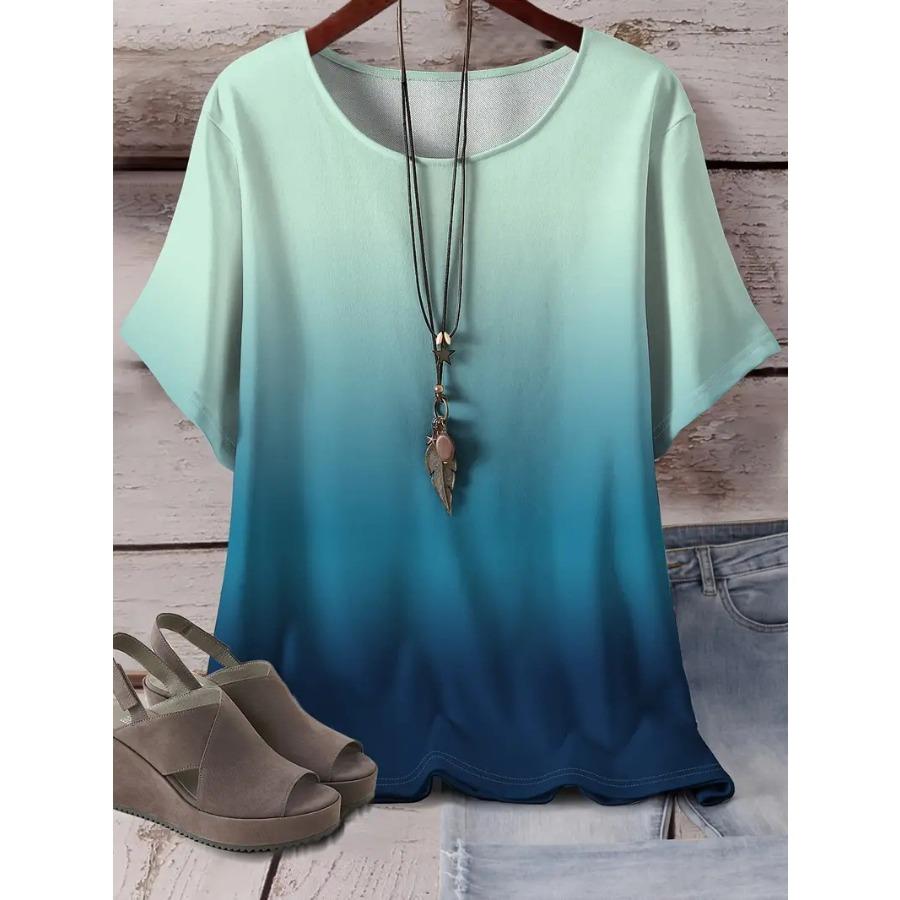 XL-7XL Большие размеры Женская повседневная спортивная свободная футболка с круглым вырезом и короткими рукавами