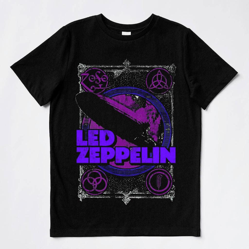 LED ZEPPELIN Рок-группа Винтажная Черная Тур-футболка Мужская Женская Футболки Топ Топы Футболка