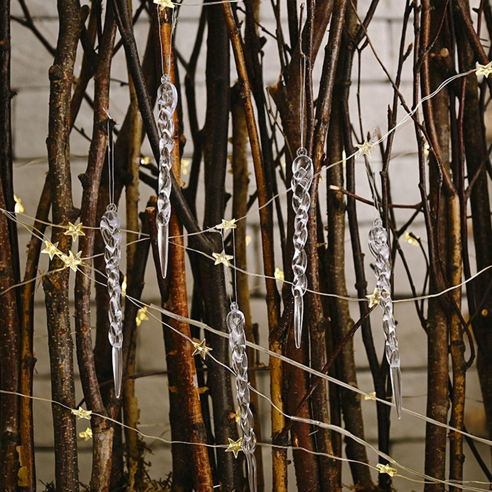 12Pcs Acrylic Thread Christmas Tree Pendants Hanging Christmas Tree Drop Ornament  Noel Navidad