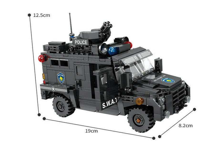 KaiZhi SWAT Hummer Fire Truck Helicopter Building Block Set