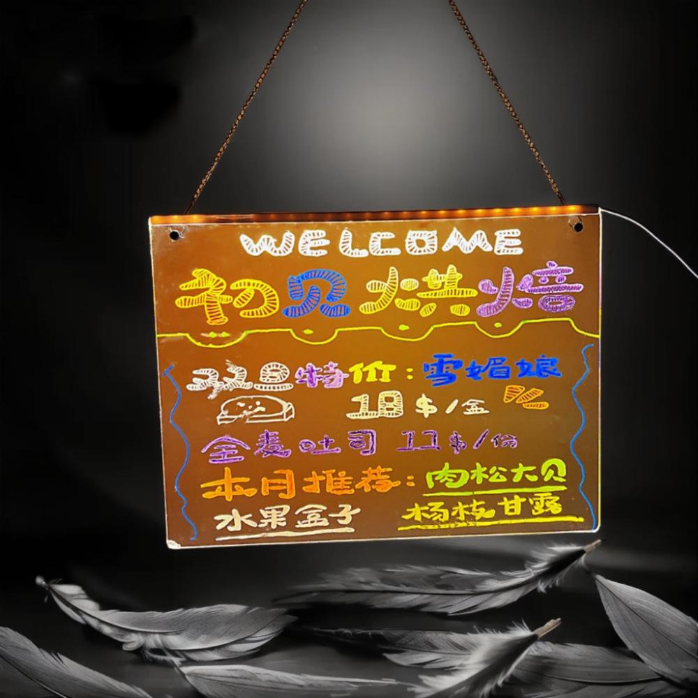 Светодиодная доска для сообщений, ночник, акриловый маркер, доска для сообщений с 7-цветной ручкой для детей, доска для рисования, рождественский подарок