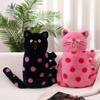 Polka Dot Cat Pillow Black Cat Doll Plush Toy Children's Rag Doll Cute Rag Doll Best Friend Holiday Gift
