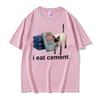 Смешная футболка с мемом про кота CeUni unisex, странная графическая футболка Gen Z, унисекс, винтажная мода, повседневная, оверсайз, с коротким рукавом
