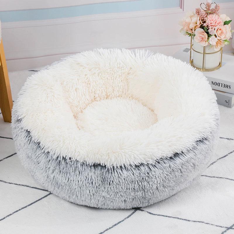 Donut Dog Bed для средних собак Мягкая кровать Домашние животные Круглые аксессуары Маленькая корзина Диван Корзины Для домашних животных Большие подушки Принадлежности для щенков Коврик для кошек