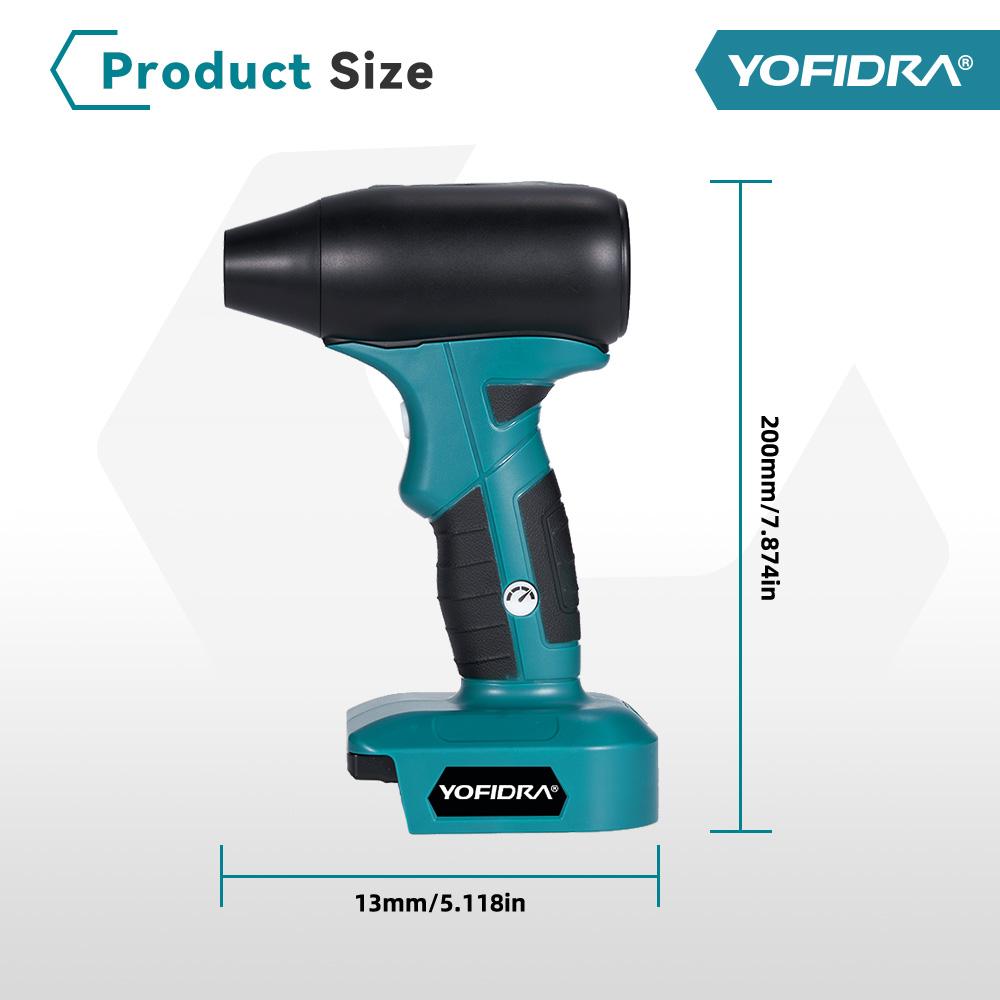 Yofidra Бесщеточный электрический турбовоздуходувка струйный вентилятор 4 передачи сильный автомобильный фен ручной пылевоздушный пистолет продувка для 21 В 18 В аккумулятор