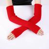 2Pcs/Pair Long Fingerless Gloves Womens Winter Warmer Knitted Arm Sleeve Soft Casual Gothic Punk Style