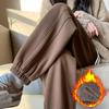 Плюс бархатные спортивные штаны, женские осенне-зимние верхние брюки из хлопка повседневные ветрозащитные штаны спортивные штаны из флиса
