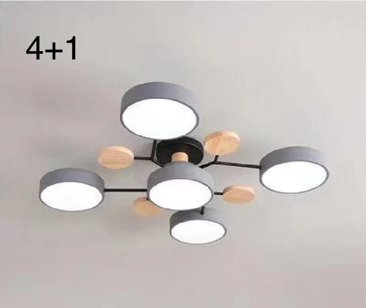 Nordic Macaron Ceiling Light - Modern Minimalist, Solid Wood Fixture for Living Room, Hall, Bedroom, or Restaurant.