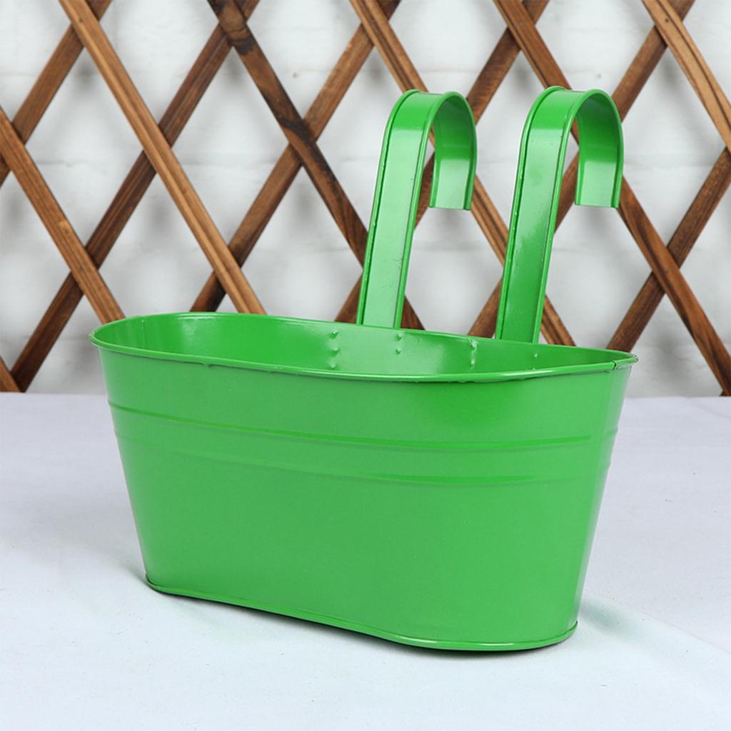 Домашний Овальный Металлический Цветочный Горшок для Растений Забор Балкон Сад Подвесные Кашпо Однотонный Прочный Пластиковый Подвесной Цветочный Горшок