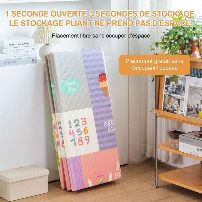 Tapis De Jeu Bébé, Tapis Pliable En Mousse Souple,imperméable Pliable À 2 Faces , 177×196×1.5cm,Imperméable Et Facile À Nettoyer