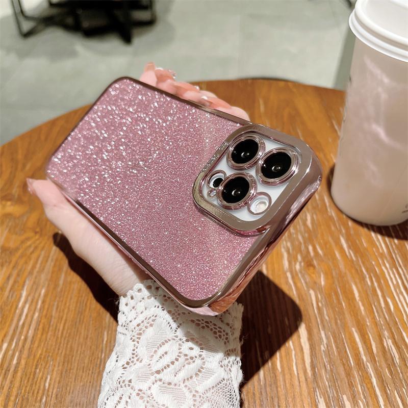 Роскошный квадратный блестящий силиконовый чехол с покрытием для iPhone 16 15 14 13 12 11 Pro Max X XR XS 7 8 Plus SE 2 2022 Мягкий чехол с пайетками Fashion SE 2020