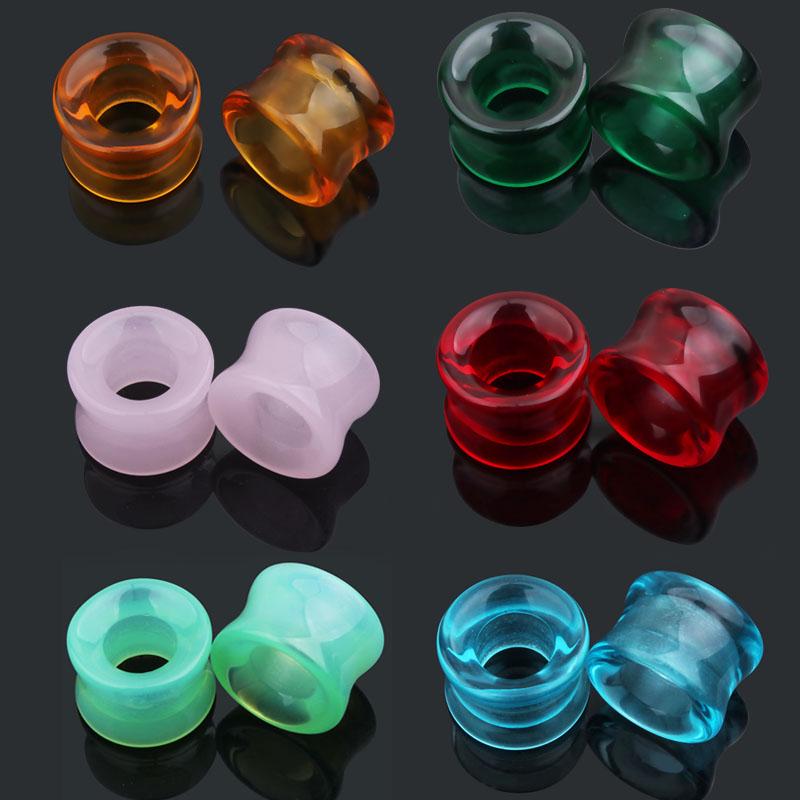 Multi-color 8-16mm Glass Plugs Flesh Tunnels Ear Expander Piercing Men Womens Ear Gauges Expander Piercing