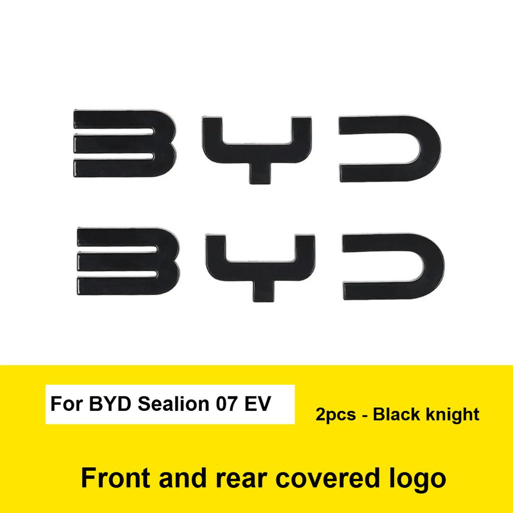 Для BYD Sealion 07 EV Автомобиль Черный Передний Значок Модификация Черный Воин Значок Автомобиля Покрытие Стилями Логотип Задний Логотип