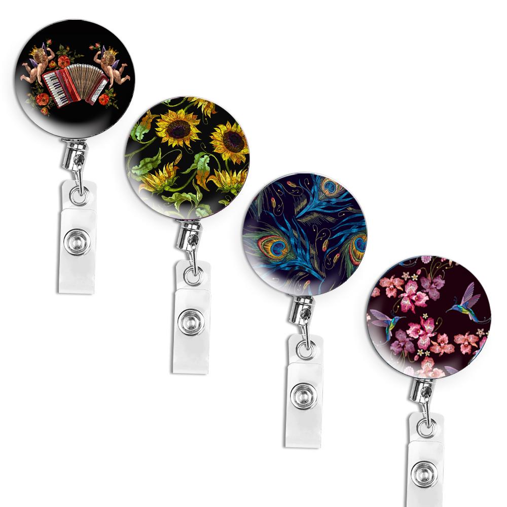 Креативный набор выдвижных офисных брелоков - 4 шт., противоугонный стальной трос