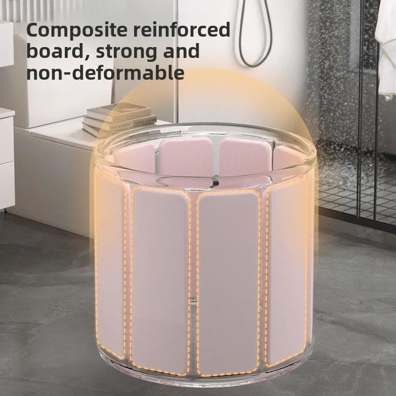 Круглая складная ванна для детей и взрослых, портативная ванна, СПА для ванной, удобное хранение, складное ведро для купания с крышкой