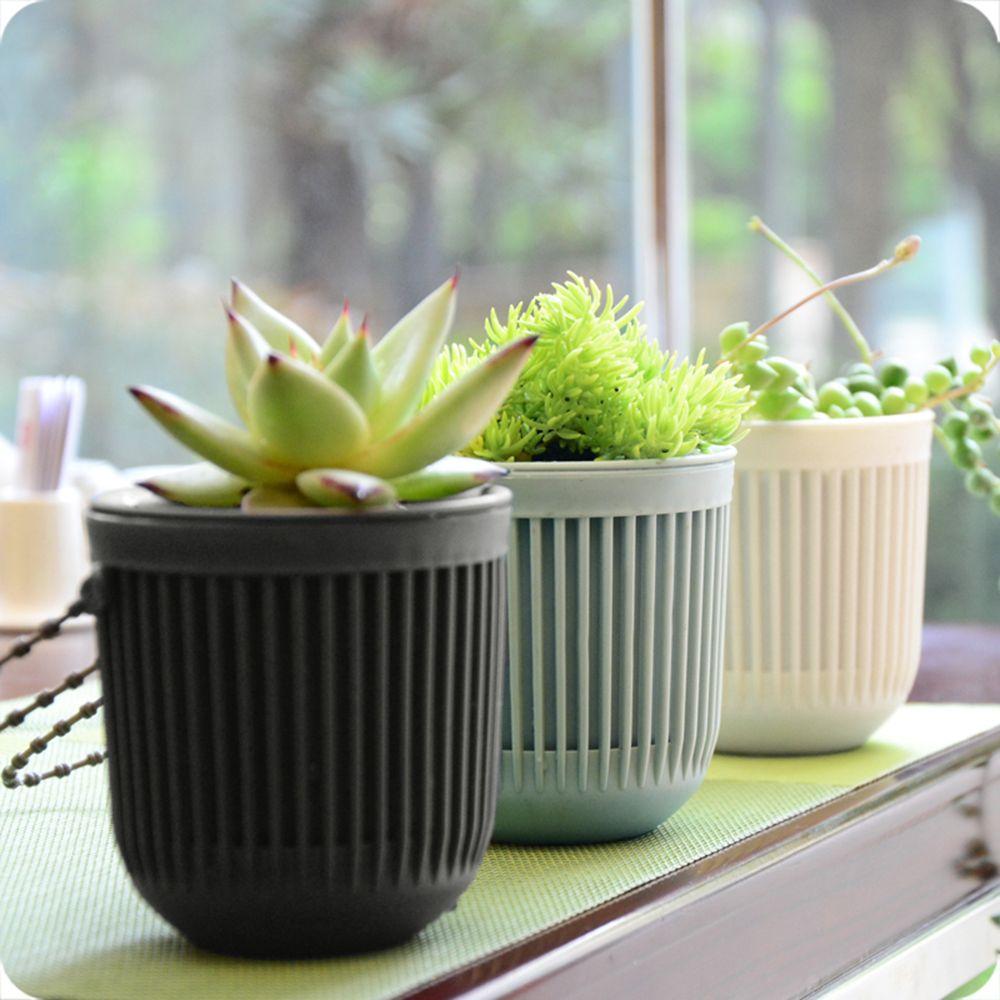 1 PC Plastic Home Decor Basket Garden Pot Double-layer Hanging Flowerpot Plants Holder
