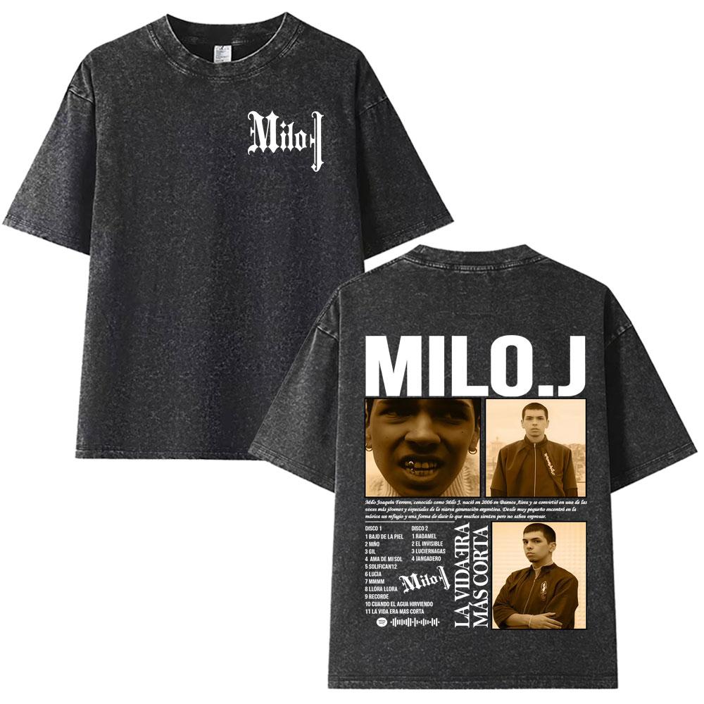 Rapper Milo J New Album Merch Mens Womens Clothing Loose Vintage Washed T Shirt Aesthetic Short Sleeve Tshirts Unisex