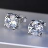 1 Pair Simple Round Zircon Stud Earrings For Men, Holiday Party Gift
