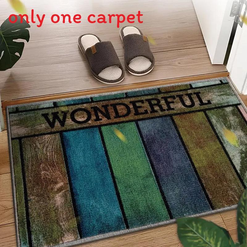 Современный коврик для двери с текстурой дерева и камня из полиэстера для прихожей и ванной комнаты