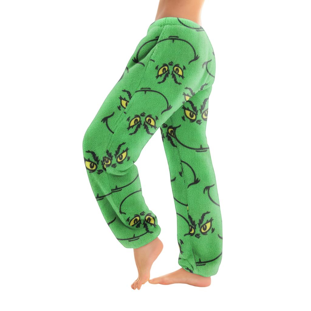 Women's Solid Color Trousers With Cuffs Casual Pants And Pajama Pants