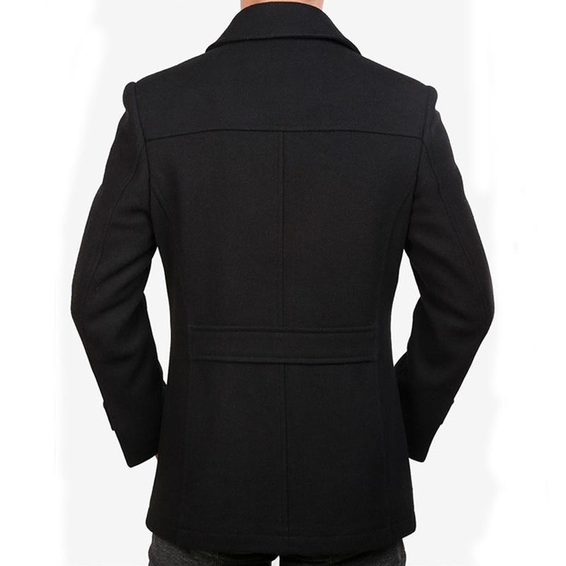 Winter Trench Coat for Men Fashion Mens Jackets Version of Woolen Men's Jacket Double Collar Warm Woolen Coat