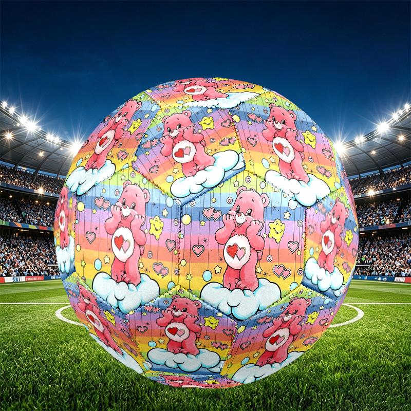 Care Bears Print Size 5 Soccer Ball, PU Wear Resistant Football for Match Training and Daily Practice, Birthday Gift for Soccer Fans