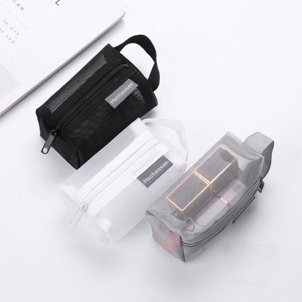 Breathable Mini Zipper Coin Purse Portable Key Bags Multipurpose Square Mesh Storage Pouch