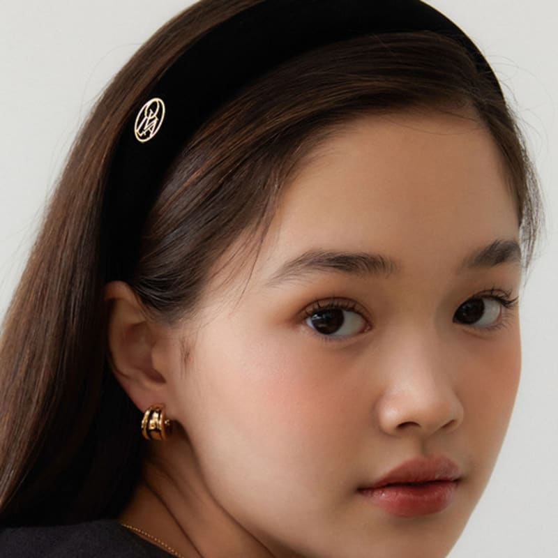 OVLA стеганая классическая бархатная повязка для волос_бархат черный HB014