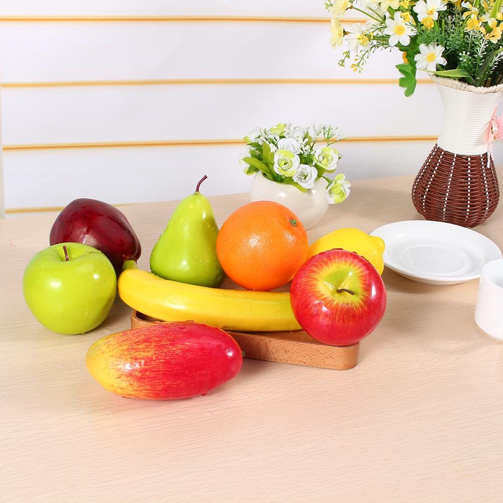 8pcs/set Plastic Fruit Kitchen Artificial Fake Food Display Home Party Decor Craft Lifelike