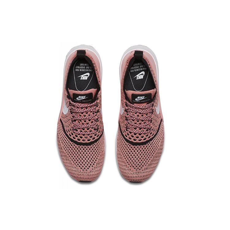 Nike Женские кроссовки Air Max Thea Ultra Flyknit Яркая Дыня Розовый Белый-Черный 881175-800