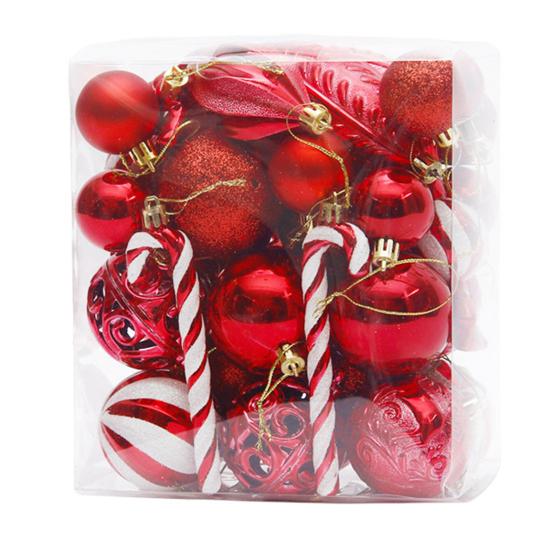 36/40/50 шт. набор рождественских шаров, красочные небьющиеся декоративные безделушки для рождественской елки, праздничные подвесные украшения со шнуром для домашнего магазина, витрины