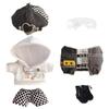 Niannyyhouse 15cm Plush Black and White Trail Cotton Doll with Accessories Clothes Suit, Beret, Hoodie, Shorts, Vest, Glasses, Shoes, Dress-Up (15cm)