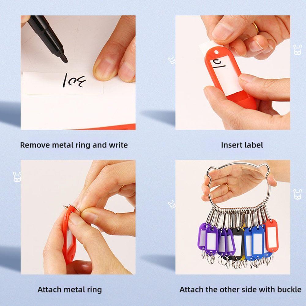 Plastic Key Tags Transparent Window Key Chains New Key Storage Ring  Key Classification