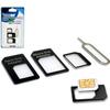 19711 4-piece Sim Adapter Kit Suitable for All Phones and Tablets
