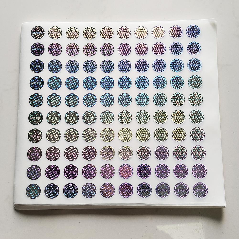 100 шт. 12 мм ОРИГИНАЛЬНАЯ голографическая защитная пломба Серебряная этикетка, защищенная от вскрытия Наклейка, аннулирующая гарантию Защита от снятия Предотвращение подделки