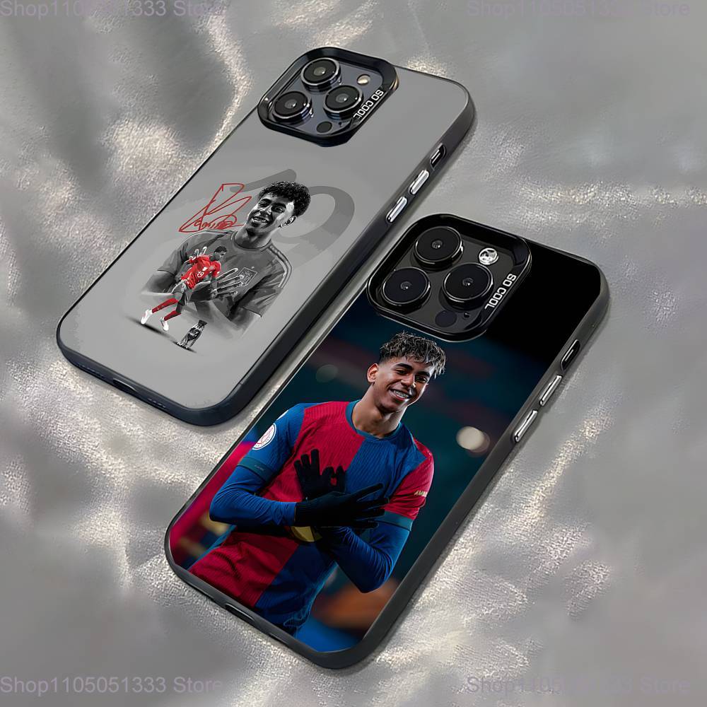 №19 Футбол L-Ламине Y-Ямальс Чехол для телефона Для iPhone 16,15,14,13,12,Pro,XS,Max,Plus,Mini,SE Черный Конфетный Матовый Ударопрочный Чехол