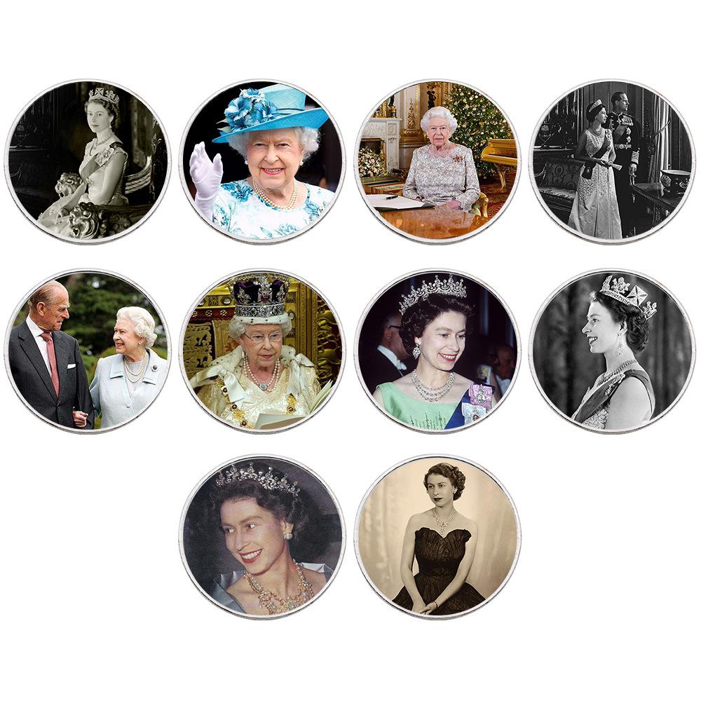 Queen Elizabeth commemorative coins, 10 pieces, Elizabeth commemorative coins for various age groups, family collection