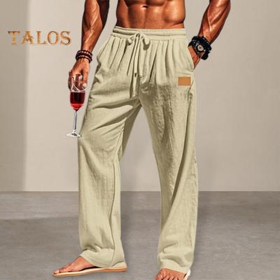 Мужские повседневные брюки свободного кроя, однотонные брюки с завязками на талии для фитнеса, бега, активного отдыха
