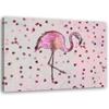 Печать на холсте Фламинго на точечном фоне