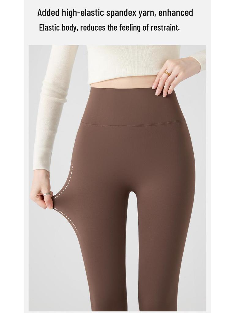 Женские матовые леггинсы для йоги с высокой талией - Плюс бархат, Утягивающие, С начесом для осени/зимы 2025