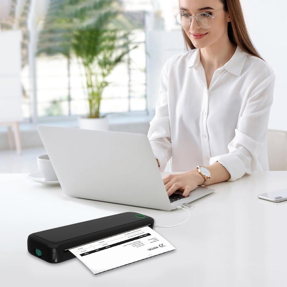 Мини Печатная Машина A4 Портативный Термальный Принтер Бесчернильный BT Дорожный Беспроводной Мобильный Дорожный Принтер Подключается к Телефонам Офис