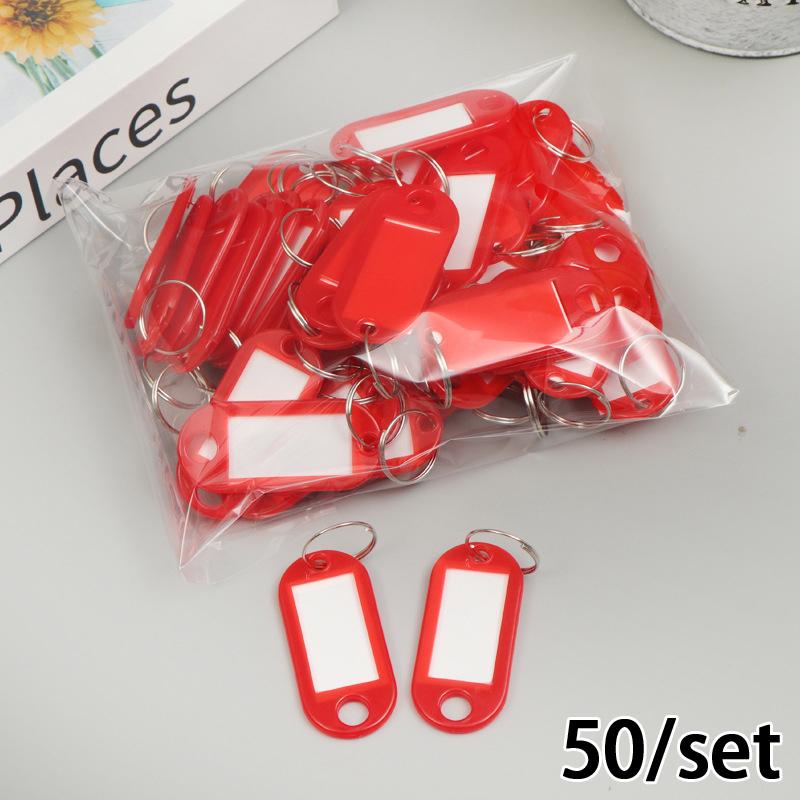 50 PCS Plastic Key Tags Split Ring ID Label Keychains for Organizing Locker Mailbox Apartment Office Home Keys