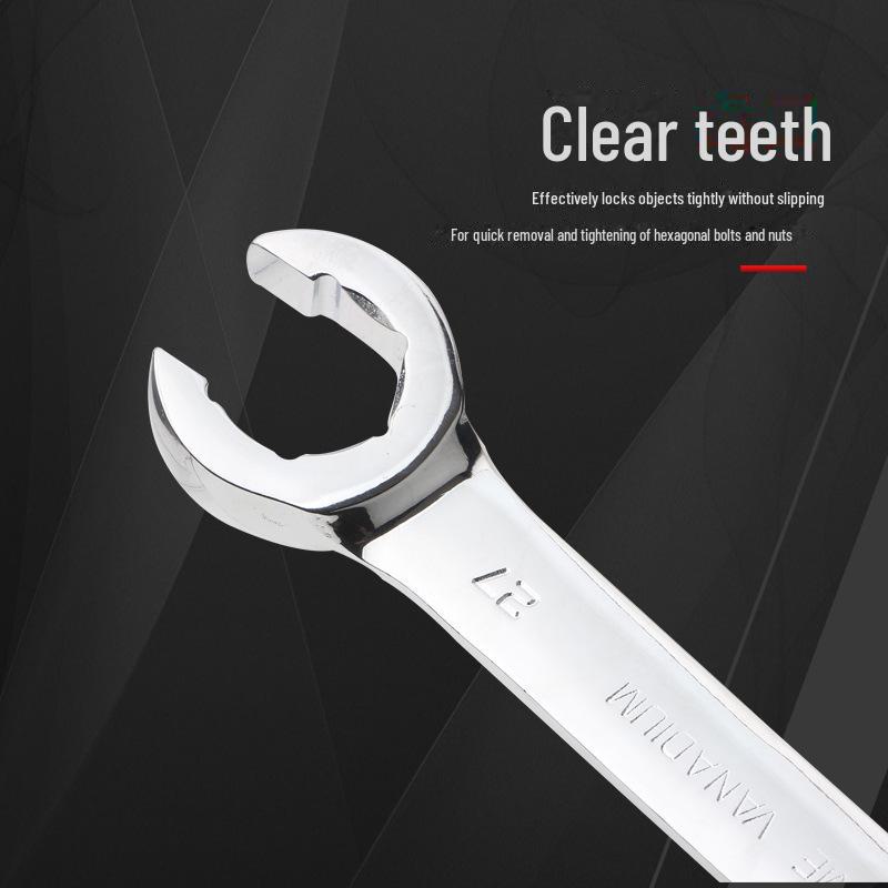 Двусторонний шестигранный гаечный ключ с открытым зевом для разборки масляных трубок высокого давления и тормозных трубок