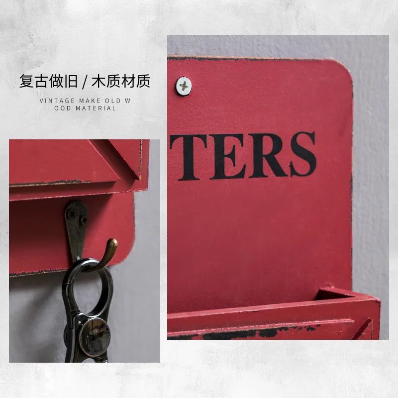 Творческий ящик для хранения многофункциональных ключей, крючки для подвешивания, конверты, всякая всячина, ретро-полка, деревянные коробки, винтажное украшение для стен дома