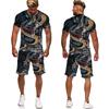 3D Print Vintage Oriental Dragon God Men's Tracksuit Tees/Shorts/Sets Samurai Tattoo Outfit Fashion Male Streetwear Clothing