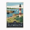 Plymouth Vintage Travel Poster Metal Sign Club Indoor Room Decor Custom Tin Home Wall Decor