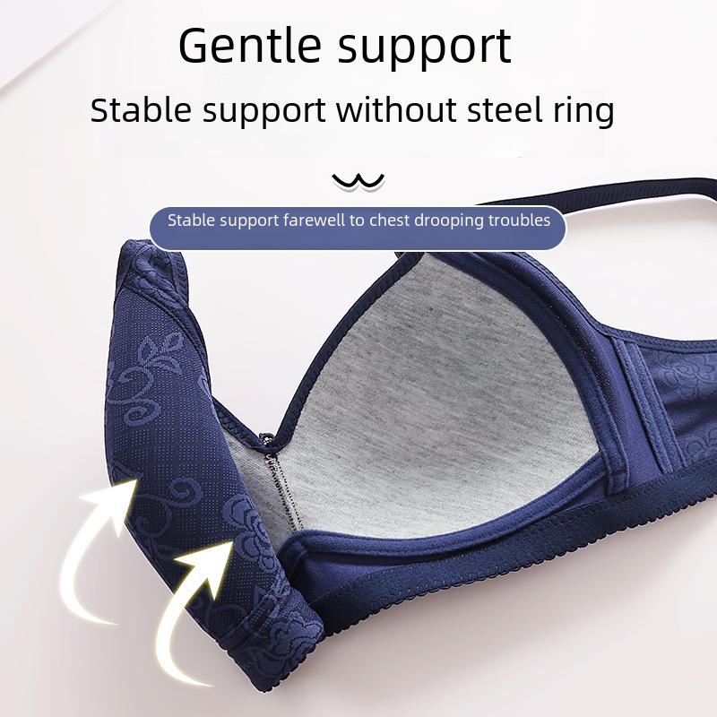 Большой жаккардовый бюстгальтер с тонкой чашкой без косточек, полностью закрывающий бюстгальтер для зрелых женщин