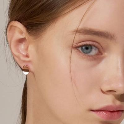 Серьги-пусеты CRANNE 14K овальные с застежкой one-touch (Позолоченный) C24EGF154