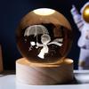 Большой хрустальный шар «Звездное небо» с астронавтом, ночник с 3D-гравировкой и светящейся деревянной подставкой - Идеальный подарок на день рождения для девушки.